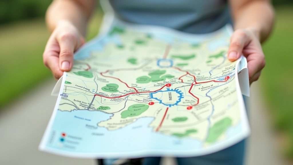 Detailní cyklomapa na stole